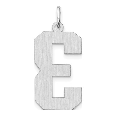 Sterling Silver Number 3 Charm – view 4