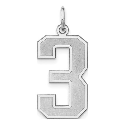 Sterling Silver Number 3 Charm