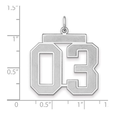 Sterling Silver Number 03 Charm – view 2