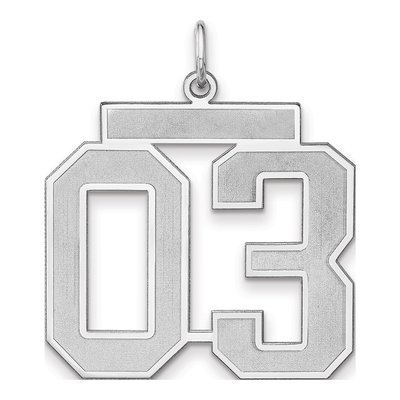 Sterling Silver Number 03 Charm