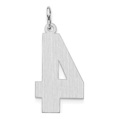 Sterling Silver Number 4 Charm – view 4