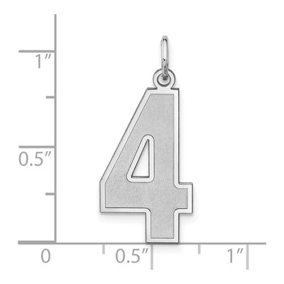 Sterling Silver Number 4 Charm – view 5
