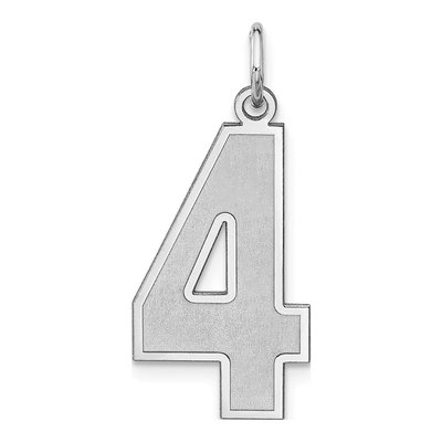 Sterling Silver Number 4 Charm