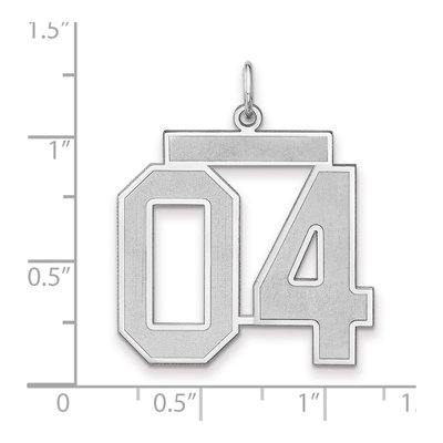 Sterling Silver Number 04 Charm Pendant – view 2