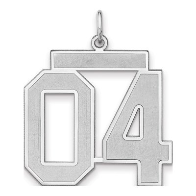 Sterling Silver Number 04 Charm Pendant