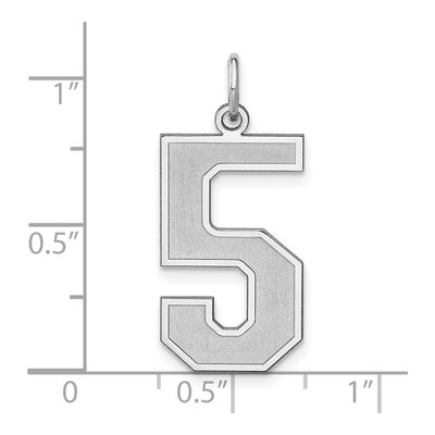 Sterling Silver Number 5 Charm – view 5