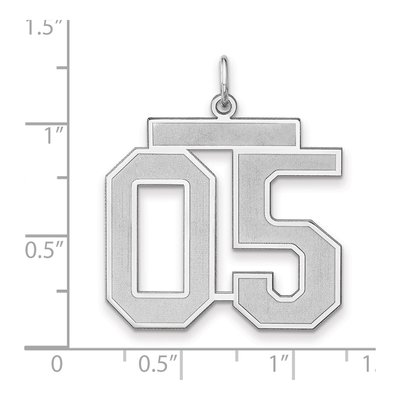 Sterling Silver Number 05 Satin Charm Pendant – view 2