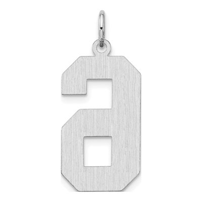 Sterling Silver Number 6 Charm – view 4