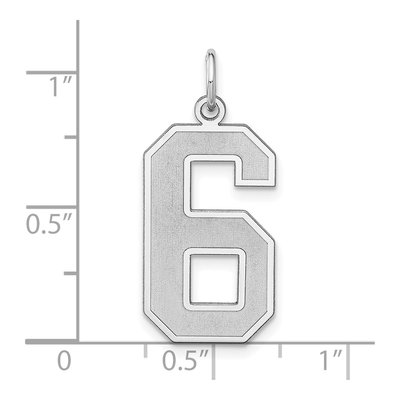 Sterling Silver Number 6 Charm – view 5