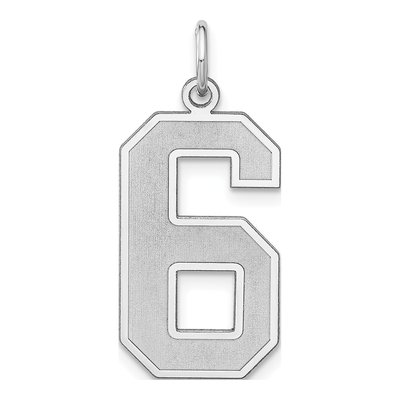 Sterling Silver Number 6 Charm