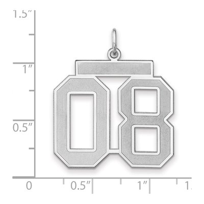 Sterling Silver Number 08 Charm – view 2