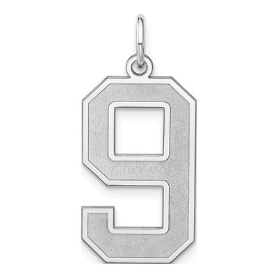 Sterling Silver Number 9 Charm