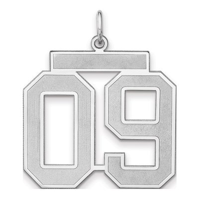 Sterling Silver Number 09 Charm Pendant