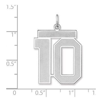 Sterling Silver Number 10 Charm Pendant – view 2