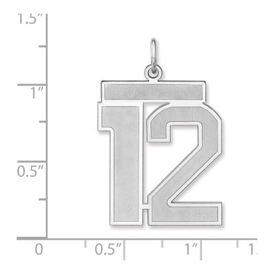 Sterling Silver Number 12 Charm Pendant – view 2