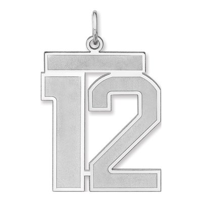 Sterling Silver Number 12 Charm Pendant