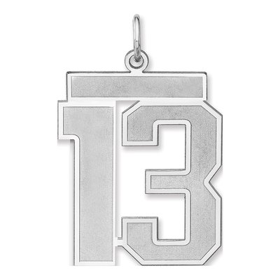 Sterling Silver Number 13 Charm