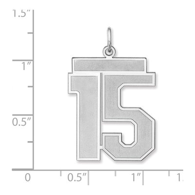 Sterling Silver Number 15 Charm – view 2