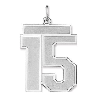 Sterling Silver Number 15 Charm