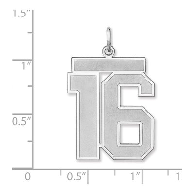 Sterling Silver Number 16 Charm – view 2