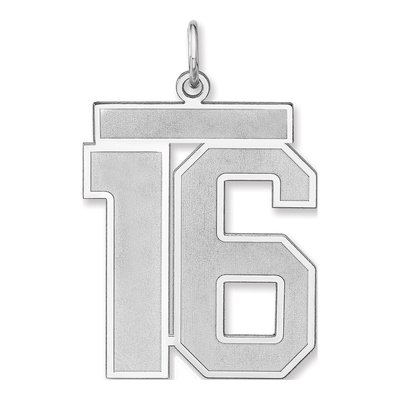 Sterling Silver Number 16 Charm