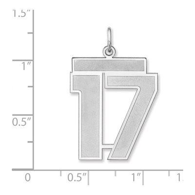 Sterling Silver Number 17 Charm Pendant – view 2