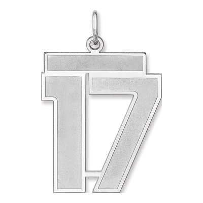 Sterling Silver Number 17 Charm Pendant
