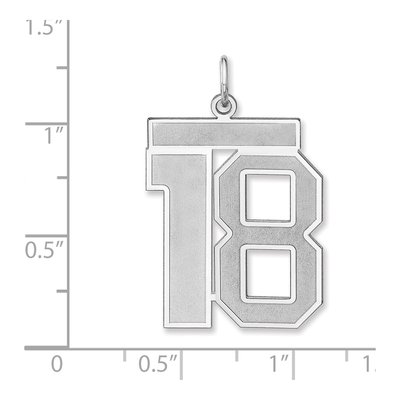 Sterling Silver Number 18 Charm Pendant – view 2
