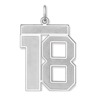 Sterling Silver Number 18 Charm Pendant