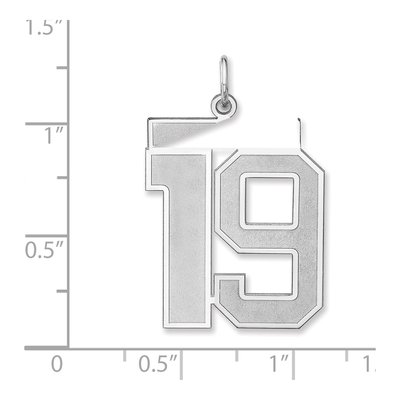 Sterling Silver Number 19 Charm – view 2