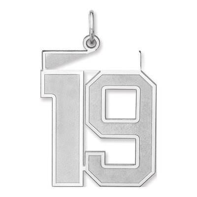 Sterling Silver Number 19 Charm