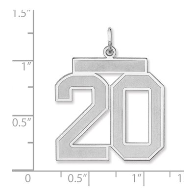 Sterling Silver Number 20 Charm Pendant – view 2