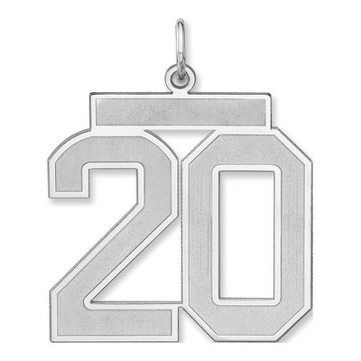 Sterling Silver Number 20 Charm Pendant