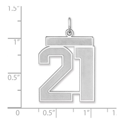 Sterling Silver Number 21 Charm – view 2