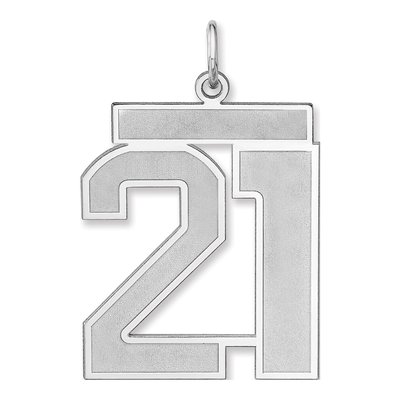 Sterling Silver Number 21 Charm