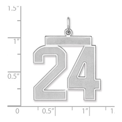 Sterling Silver Number 24 Charm – view 2