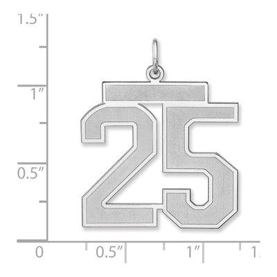 Sterling Silver Number 25 Charm – view 2