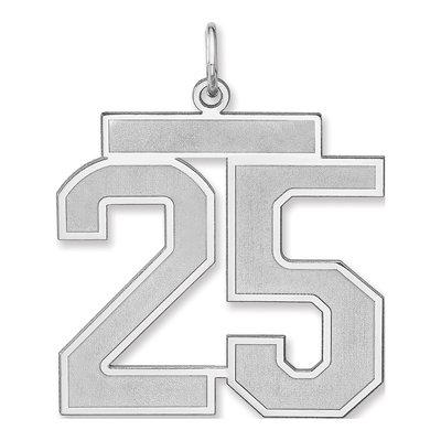 Sterling Silver Number 25 Charm