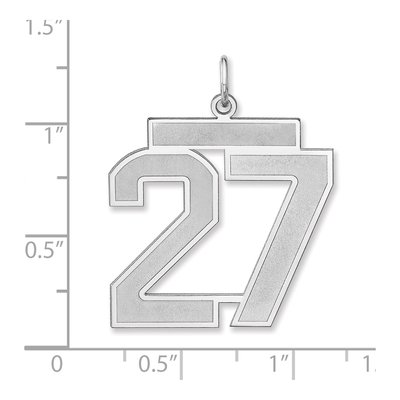 Sterling Silver Number 27 Charm Pendant – view 2