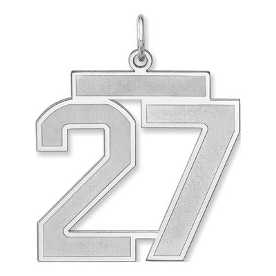 Sterling Silver Number 27 Charm Pendant
