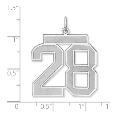 Sterling Silver Number 28 Charm – view 2
