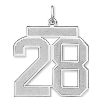 Sterling Silver Number 28 Charm