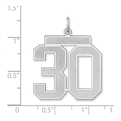 Sterling Silver Number 30 Charm – view 2