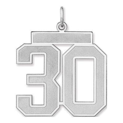 Sterling Silver Number 30 Charm