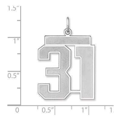 Sterling Silver Number 31 Charm – view 2