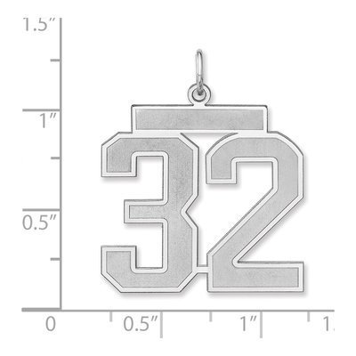 Sterling Silver Number 32 Charm – view 2