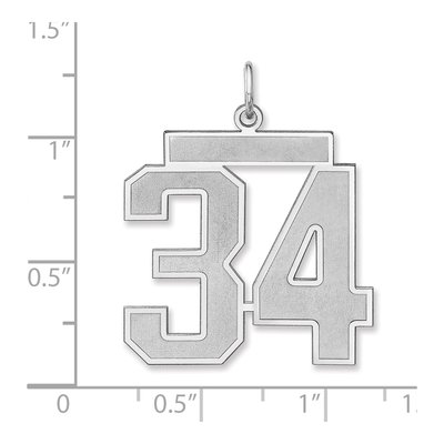 Sterling Silver Number 34 Charm – view 2