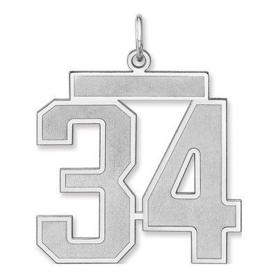 Sterling Silver Number 34 Charm