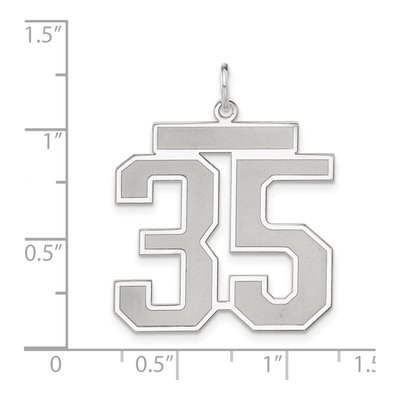 Sterling Silver Number 35 Charm – view 4