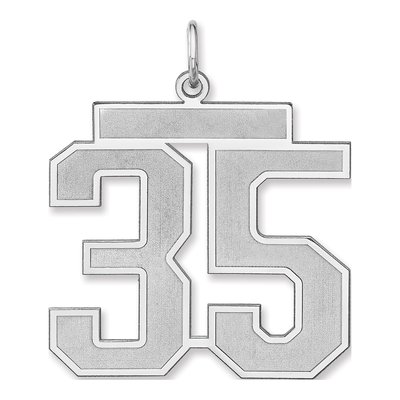Sterling Silver Number 35 Charm
